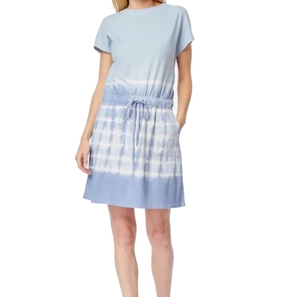 C&C California Cotton Rayon Dress T-shirt Tie-Dye Tunic Pockets Dolman Sleeve - Picture 3 of 13